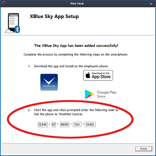 The registration code connects the TimePilot software and your phone.